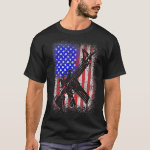 2nd Amendment Patriotic USA Flag Gun Rights AR15 T-Shirt