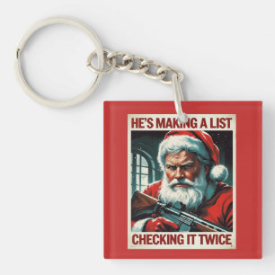 2nd Amendment Santa Keychain Gun Rights Gift