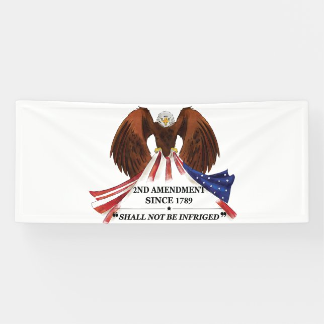 2nd Amendment  Throw Pillow Banner (Horizontal)
