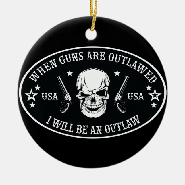 2nd Amendment  Throw Pillow Ceramic Ornament (Front)