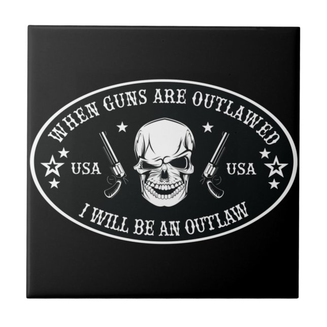2nd Amendment  Throw Pillow Ceramic Tile (Front)