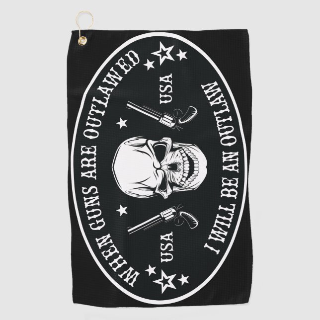 2nd Amendment  Throw Pillow Golf Towel (Front)