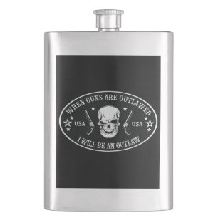 2nd Amendment Throw Pillow Hip Flask