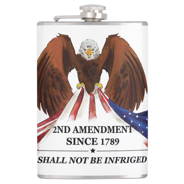 2nd Amendment  Throw Pillow Hip Flask (Front)