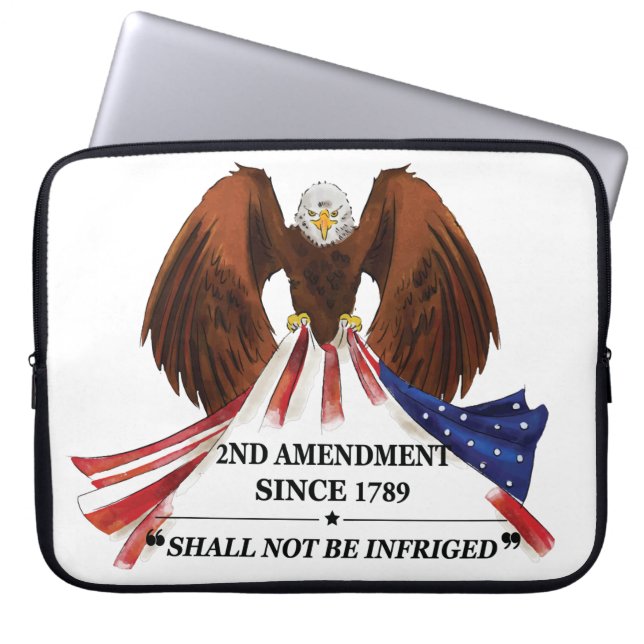 2nd Amendment  Throw Pillow Laptop Sleeve (Front)