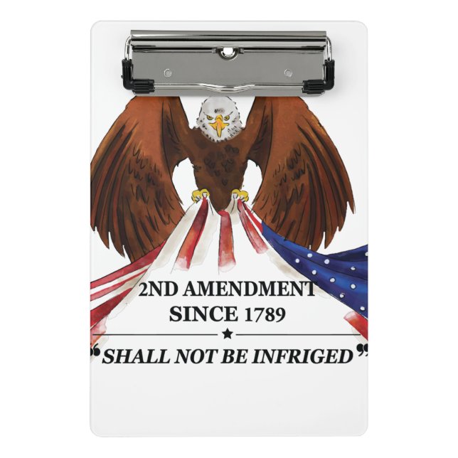 2nd Amendment  Throw Pillow Mini Clipboard (Front)