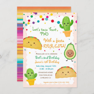 2nd and 4th Birthday - Custom Invitation