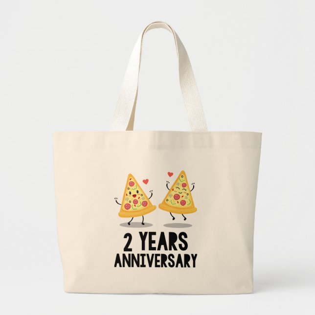 2nd Anniversary 2 Years Large Tote Bag (Front)