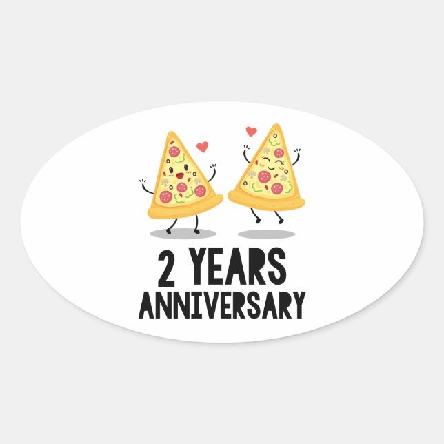 2nd Anniversary 2 Years Oval Sticker (Front)