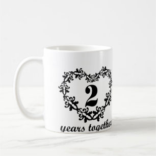 2nd Anniversary 2 Years Together Heart Gift Mug
