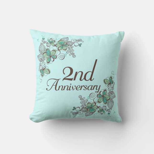2nd Anniversary Gift Throw PIllow (Front)