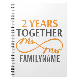 2nd Anniversary Mr. & Mrs Infinity Personalised Notebook