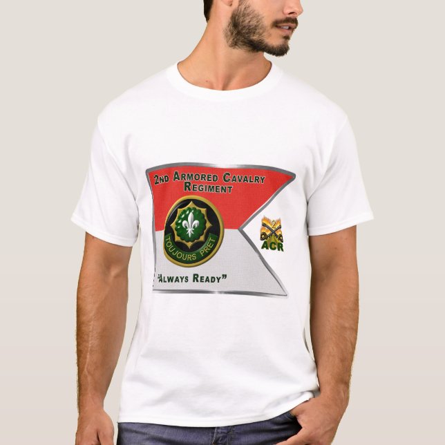 2nd Armored Cavalry Regiment Guidon T-Shirt (Front)