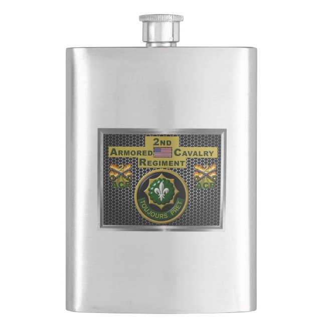 2nd Armoured Cavalry Regiment “Always Ready” Hip Flask (Front)