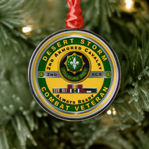 2nd Armoured Cavalry Regiment Desert Storm Veteran Metal Ornament