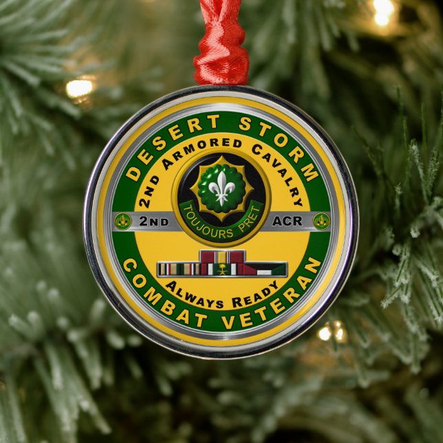 2nd Armoured Cavalry Regiment Desert Storm Veteran Metal Ornament (Tree)