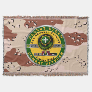2nd Armoured Cavalry Regiment Desert Storm Veteran Throw Blanket
