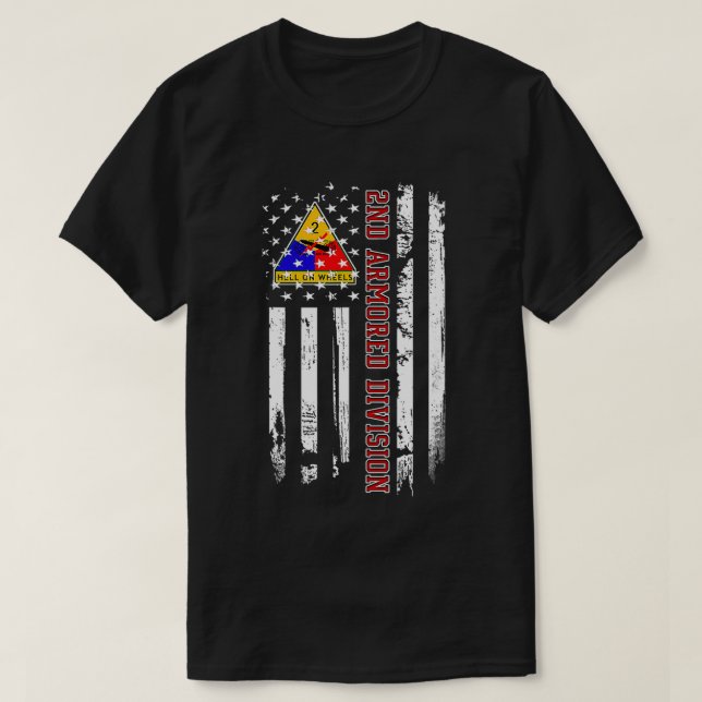 2nd Armoured Division American Flag Veteran Day Fa T-Shirt (Design Front)