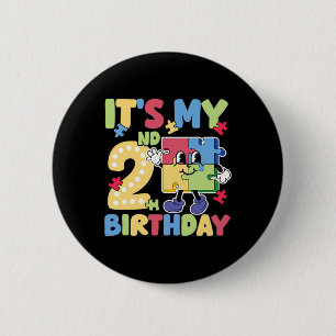2nd Autism Birthday Party 2 Years Old Autistic Gir 6 Cm Round Badge