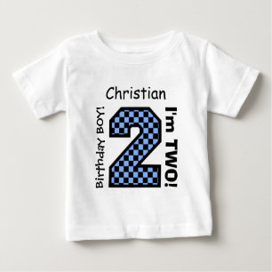 2nd BABY Birthday Big Number A26 CHECKERS Baby T-Shirt