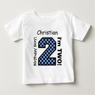 2nd BABY Birthday Big Number A26 CHECKERS T-Shirt