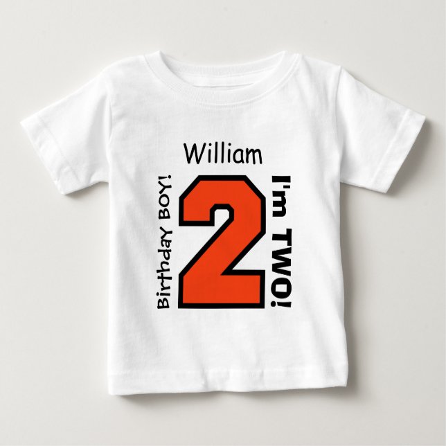 2nd BABY Birthday Big Sports Number A13. Baby T-Shirt (Front)