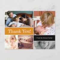 2nd baby photos Orange Thank You baby shower