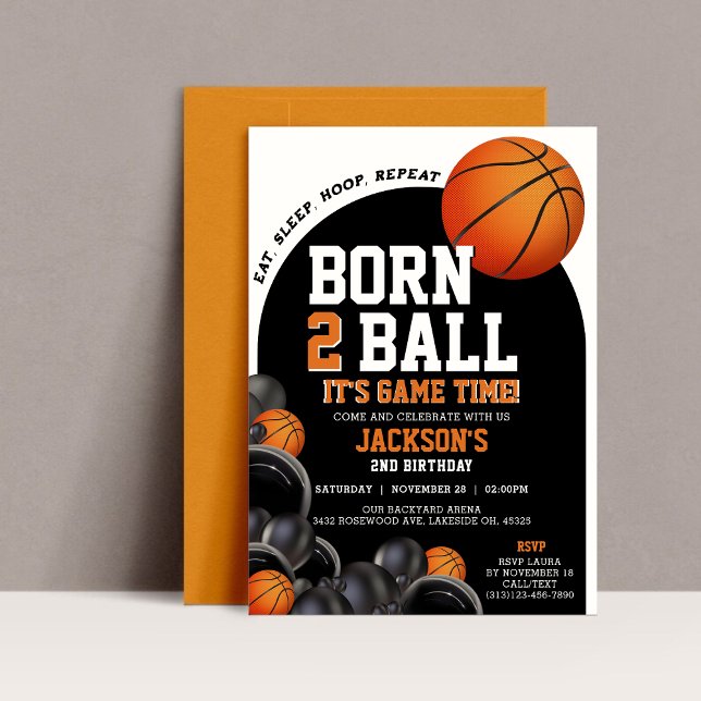 2nd Basketball Birthday Invitation Template (Creator Uploaded)