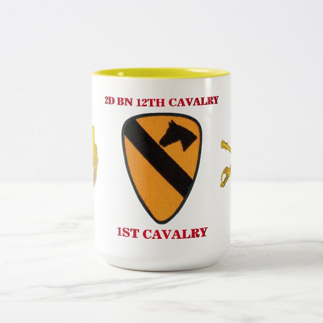 2ND BATTALION 12TH CAVALRY 1ST CAVALRY MUG (Center)