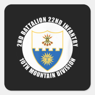 2nd Battalion 22nd Infantry 10th Mountain Division Square Sticker