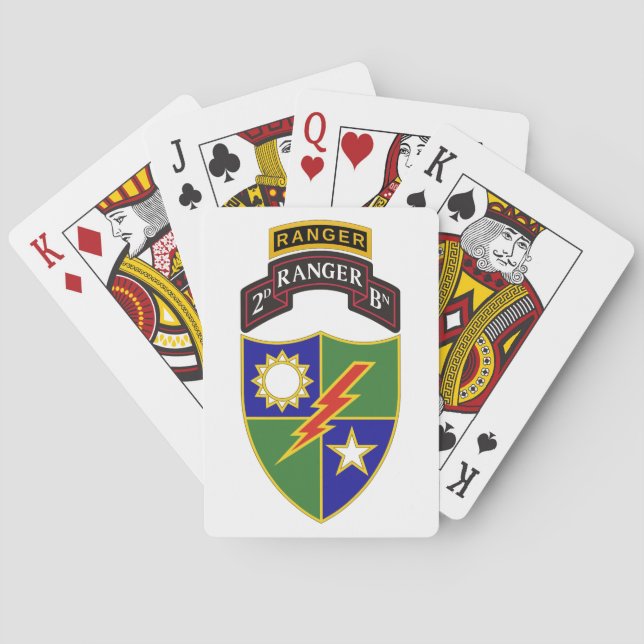 2nd Battalion - 75th Ranger w/Tab Playing Cards (Back)