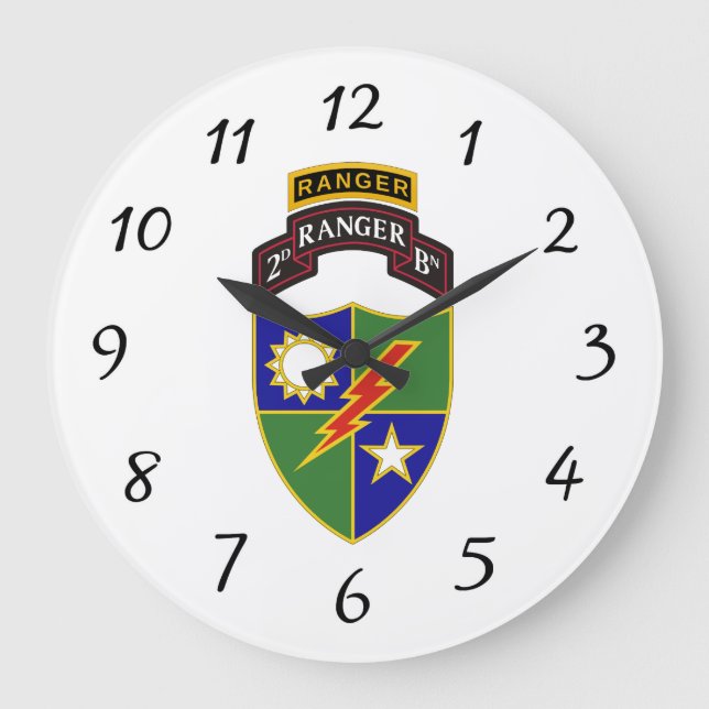 2nd Battalion - 75th Ranger w/Tab - Wall Clock (Front)