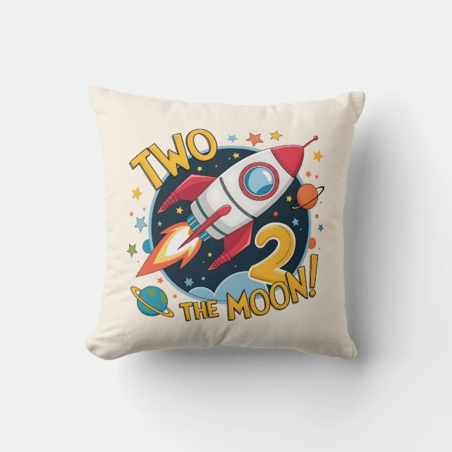 2nd Birthay Two the Moon  Cushion (Front)