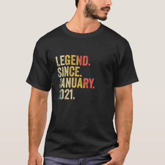 2nd Birthday  2 Years Old Legend Since January 202 T-Shirt
