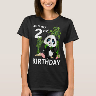 2nd Birthday  2 Years Old Party Animal Panda  5 T-Shirt