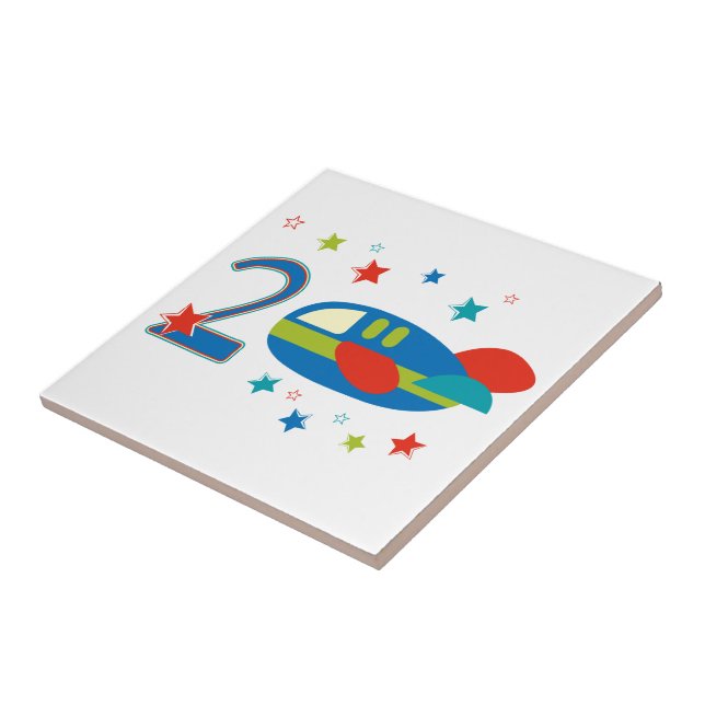 2nd Birthday Aeroplane Tile (Side)