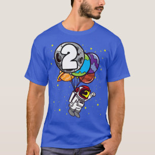 2nd Birthday Astronaut 2 Years Old Planets Boys T-Shirt