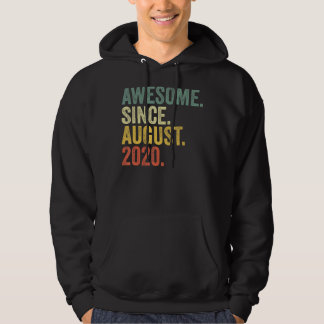 2nd Birthday Awesome Since August 2020 2 Year Old Hoodie