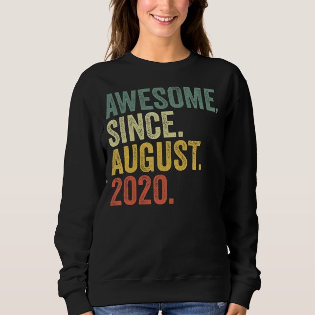 2nd Birthday Awesome Since August 2020 2 Year Old Sweatshirt (Front)