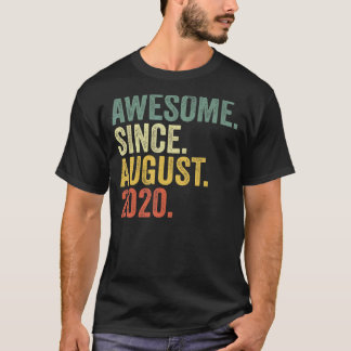 2nd Birthday Awesome Since August 2020 2 Year Old T-Shirt
