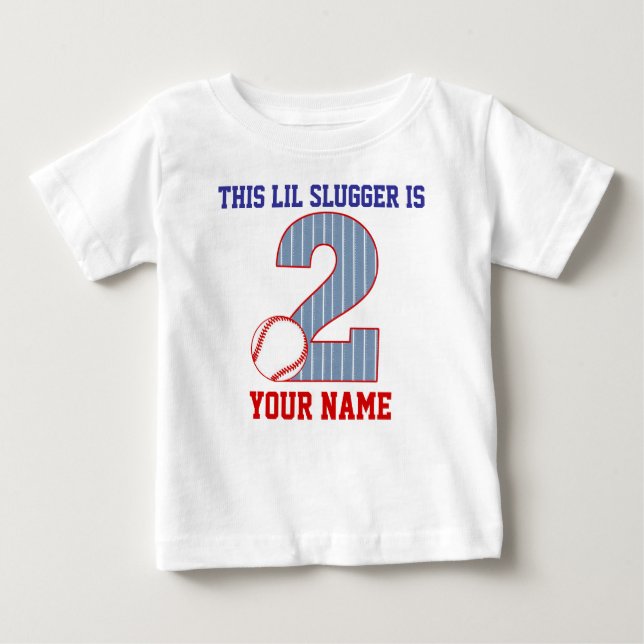 2nd Birthday Baseball Personalised T-shirt (Front)