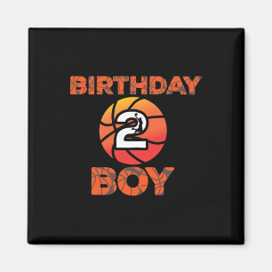 2nd Birthday Basketball Party 2 Years Old Bday Cel Magnet