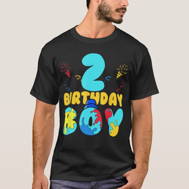 2nd Birthday Boy Gaming Party 2 Years Old Gamer  G T-Shirt (Front)