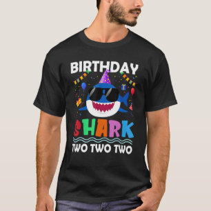 2nd Birthday Boy Shark Matching Party  For Kids T-Shirt