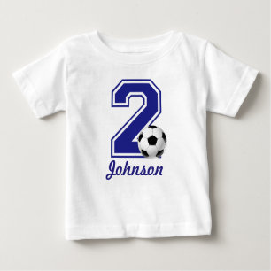 2nd Birthday boy soccer,football personalised Baby T-Shirt