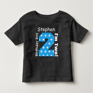 2nd Birthday Boy STARS Custom Name V14 Toddler T-Shirt