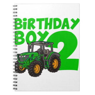 2nd Birthday Boy Tractor Farm 2 Year Old Birthday Notebook