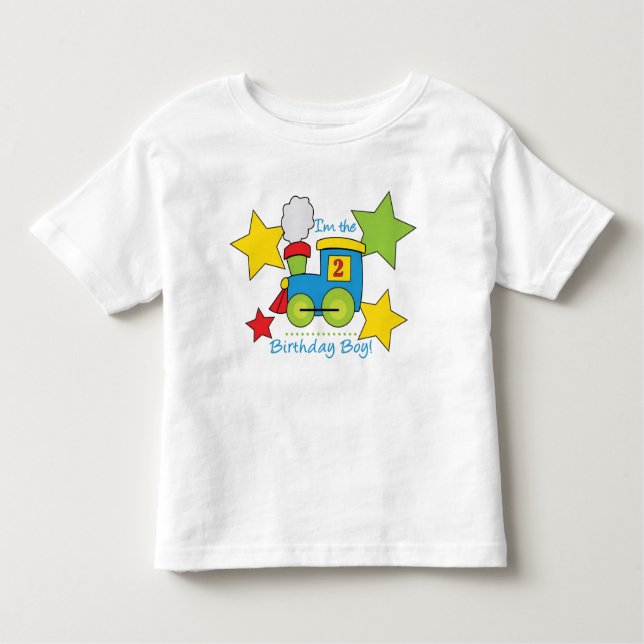 2nd Birthday Boy Train Shirt (Front)