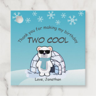 2nd Birthday Boy Two Cool Polar Bear Iglo Favour Tags