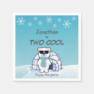 2nd Birthday Boy Two Cool Polar Bear Iglo Napkin